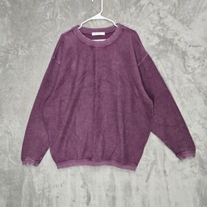 Moon Ryder Women's XL Purple Ribbed Knit Long Sleeve‎ Pullover Top Oversized